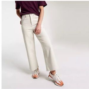 CALIA Women's High Rise Kickback Wide Leg Pant. White. Size 14